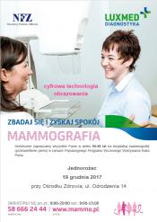 Bezpłatne badania mammograficzne dla kobiet w grudniu - Jednorożec ( Powiat Przasnyski )